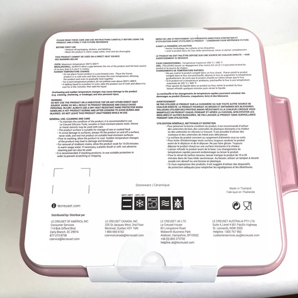 New Le Creuset 9" - 1 7/8 QT Square Baking Dish satin Pink - Picture 8 of 11